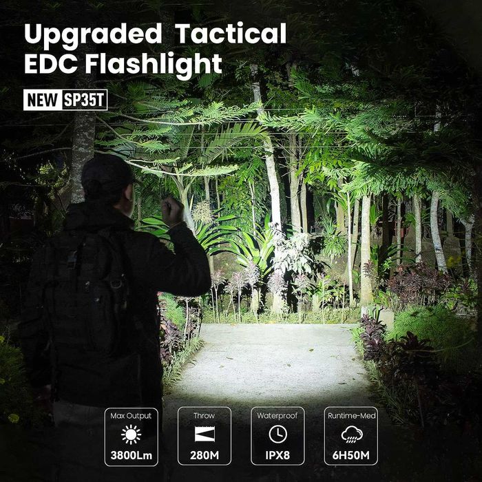 Sofirn SP35T LED Flashlight 3200 Lumens IPX8 Waterproof
