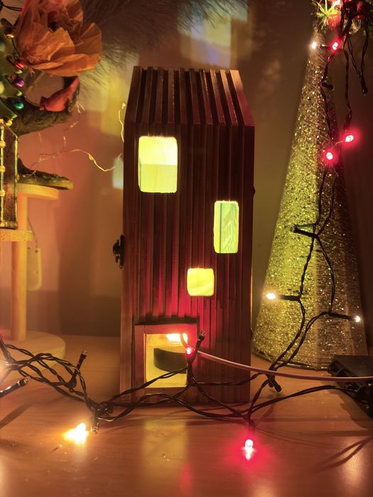 Коледна Ръчно рисувана лампа , коледен подарък