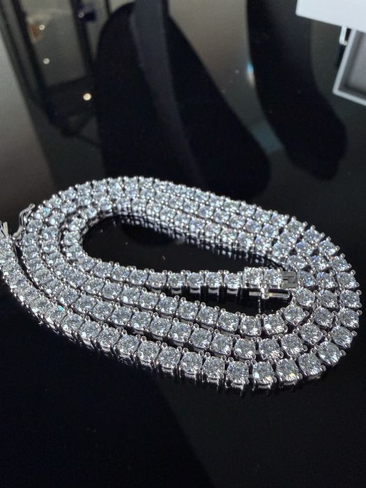 Colier Tennis Cu Diamante VVS1 Moissanite din Argint 925 & 18k Vermeil