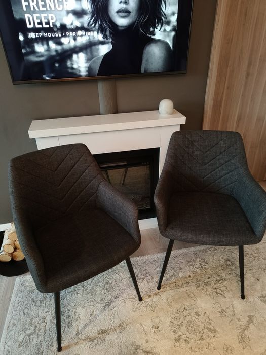 Set 4 Scaune IKEA Design Modern / Fotolii Textil Gri - Impecabile