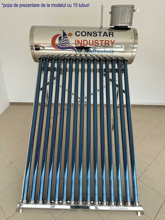 Panou solar nepresurizat inox, 115-336 litri, 10-30 tuburi, 2-6 pers