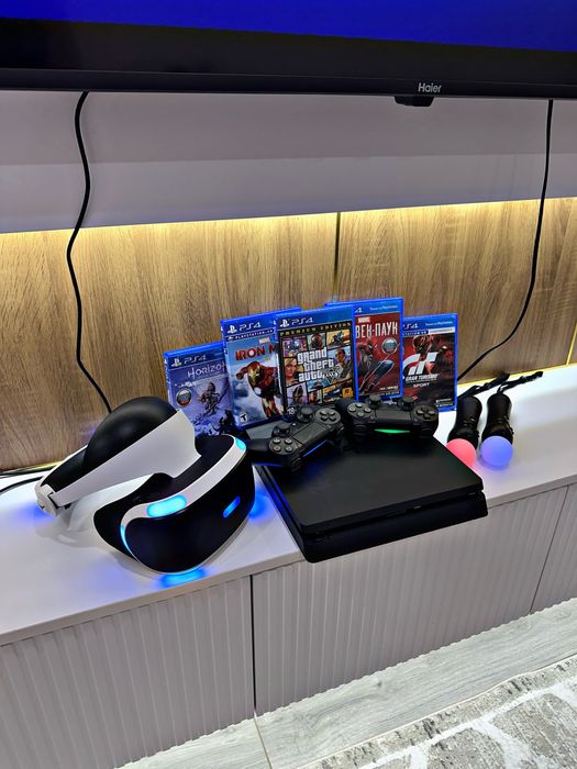 PlayStation 4 SliM 1ТВ+VR+5 диска/2 MOVE/2 Геймпад