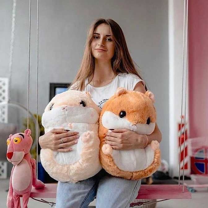 Хомяк игрушка 3 в 1  (мягкая игрушка,плед,подушка)