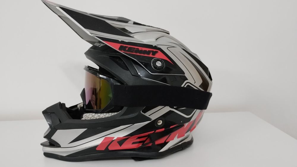 Casca moto cross enduro atv mountain bike Kenny performance + ochelarii