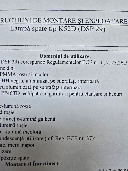 Stop crăpat  Dacia Mcv