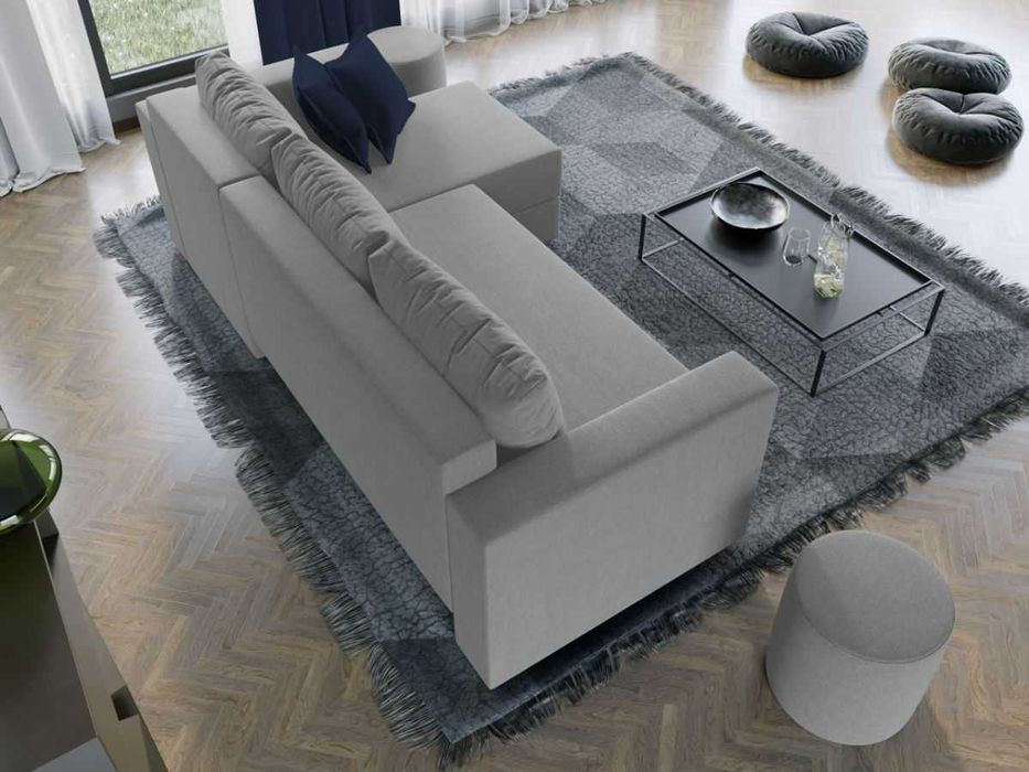 Coltar extensibil cu lada Alfa gri deschis