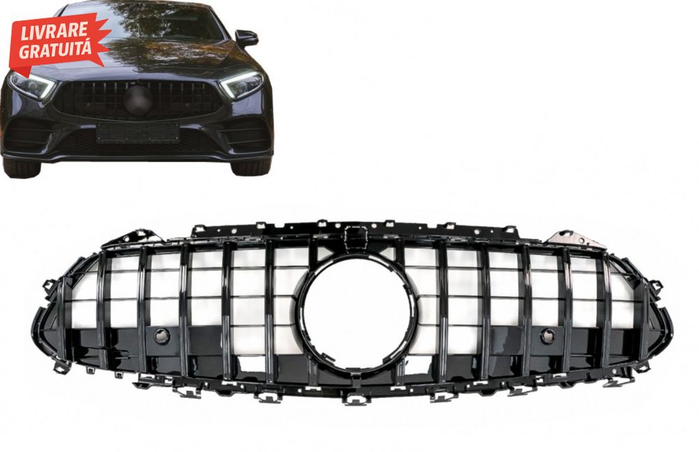 Grila Centrala Mercedes CLS-Class C257 (2018+) GTR Design Negru Lucios