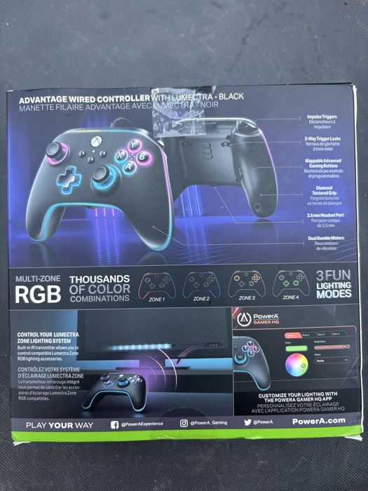 ЧИСТО НОВ Контролер за Xbox / PC - PowerA Lumectra RGB