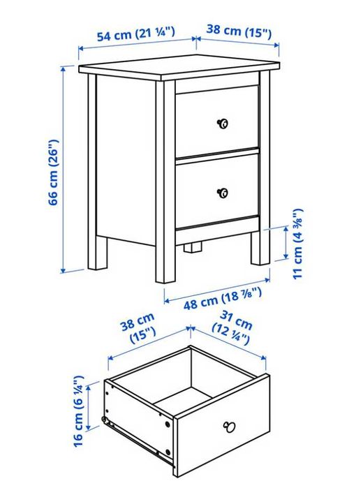 Noptiera albă IKEA Hemnes