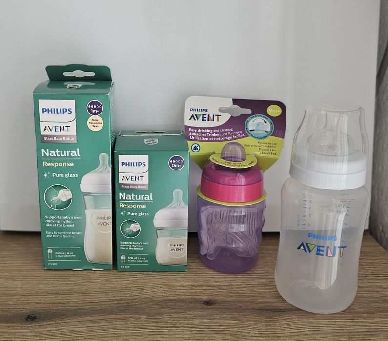 Philips Avent помпа и шишета стъклени и чаши