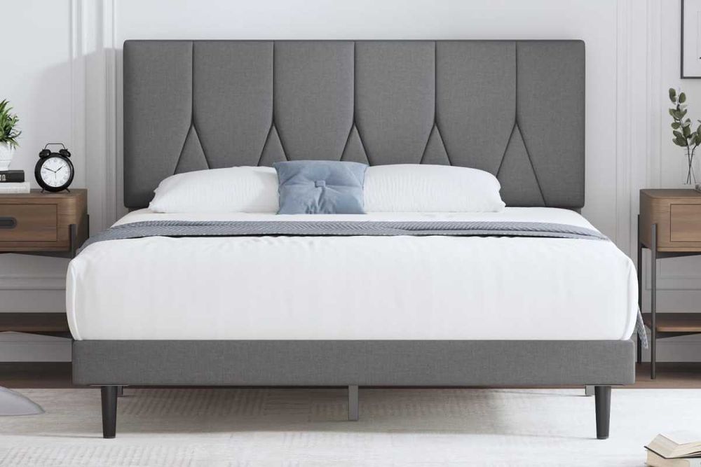 Pat dublu cu tablie 140x200 cm - Livrare Gratuita