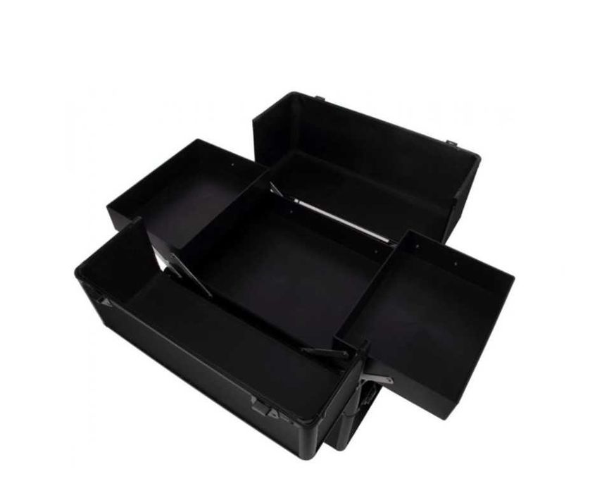 Geanta 2in1 tip troler pt manichiură - cosmetice - XXL negru-argintiu