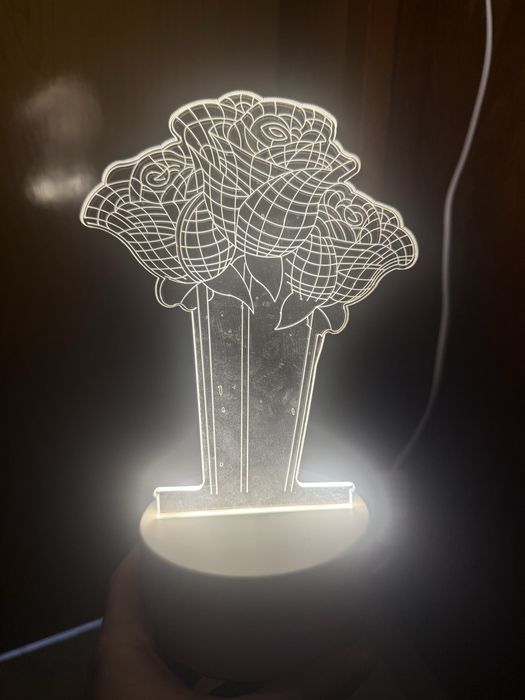 Нова 3d лампа на цветя
