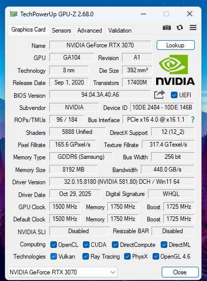 Продавам Nvidia RTX 3070 Founders Edition, Gigabyte 8 GB