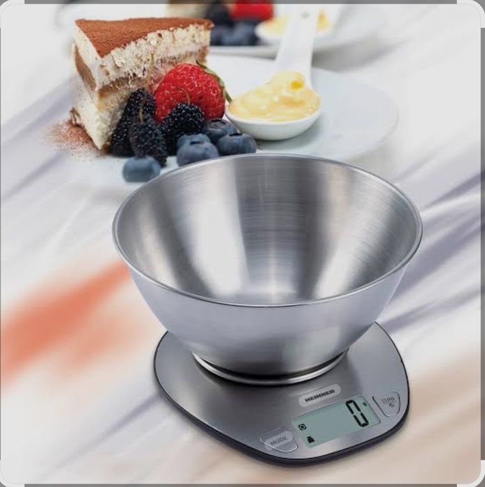 Cantar de bucatarie cu bol Heinner full inox cu display lcd, Inox