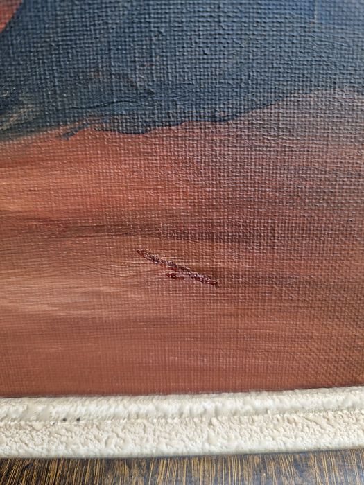 Уникална антикварна белгийска авторска картина масло върху платно