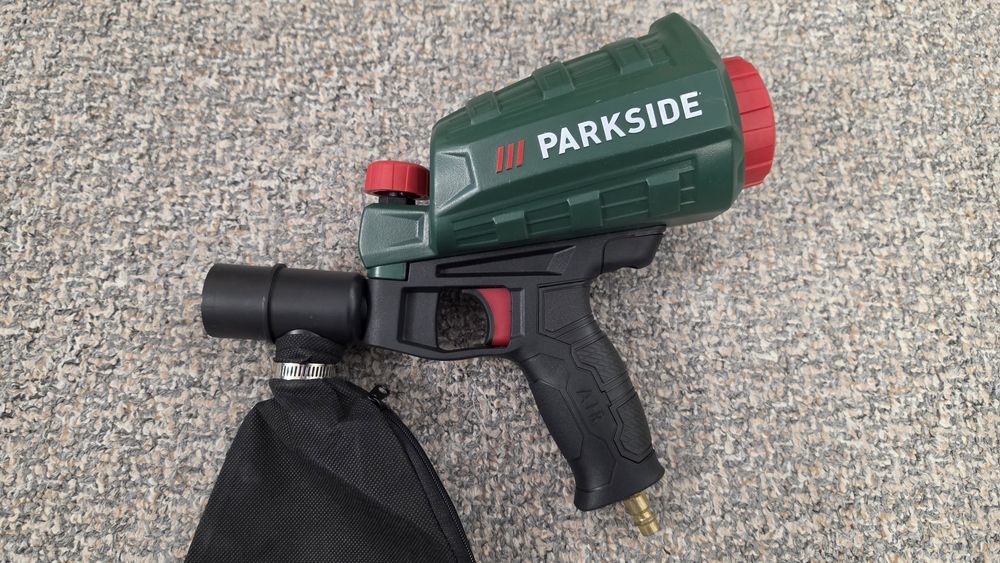 Pistol sablare pneumatic PARKSIDE PDSP 1000 E6 + abraziv + accesorii