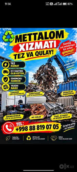 Metallom xizmati tez va ishonchli narxlarda