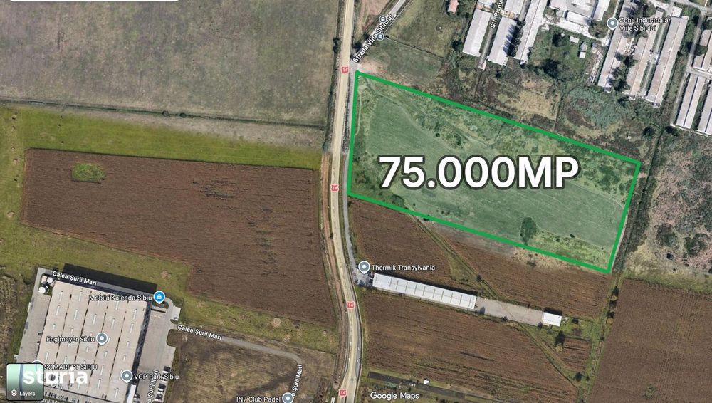 Teren intravilan 75000mp cu PUZ zona Viile Sibiului DN14