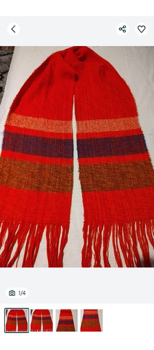 Fular țărănesc tradițional, țesut manual din lână