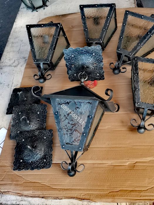 Фенери, фенер,  Аплик от Ковано желязо, осветително тяло, полилей