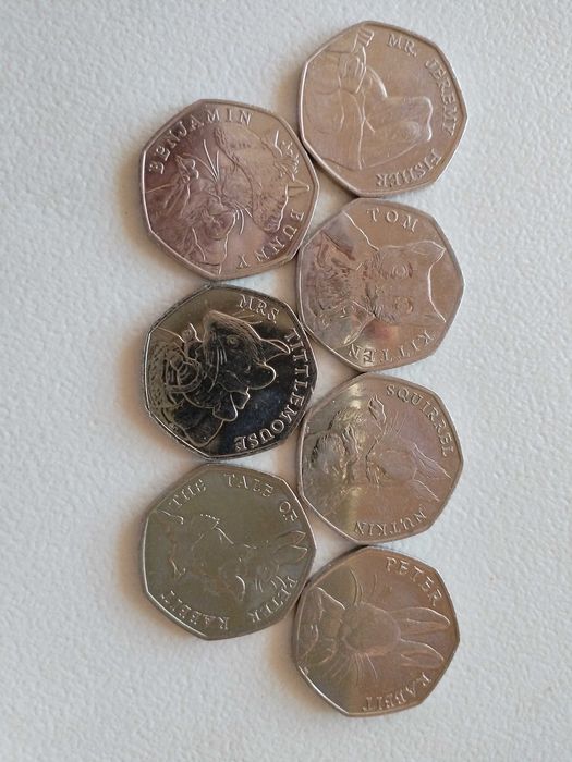 Английски Монети 50p Английски Пенса в Чест на Любимите Животни на Цяла Великобритания