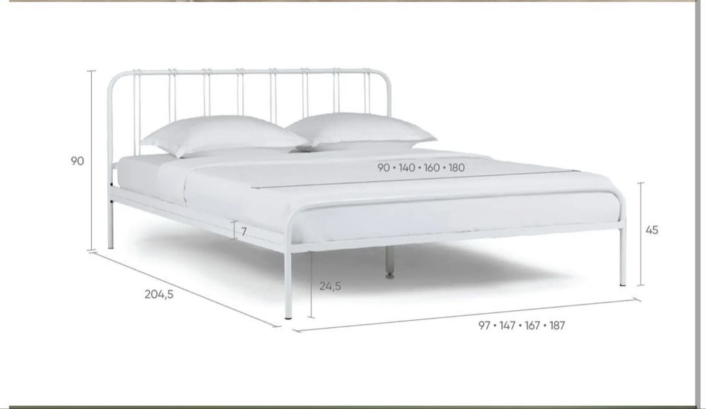 Двуспальная кровать Askona, белого цвета + матрас в подарок