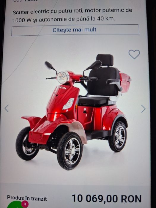 Scuter electric cu 4 roti/ scuter persoane cu dizabilități