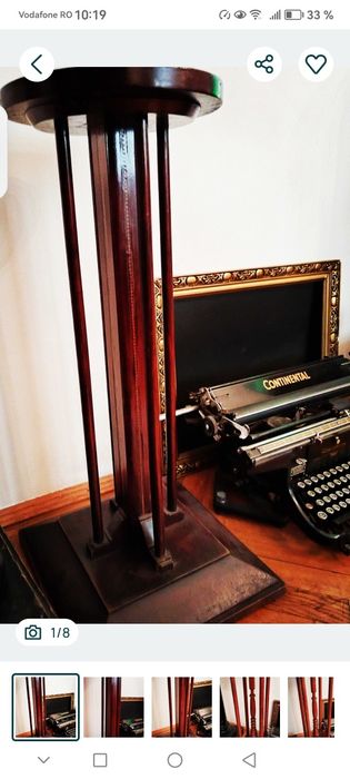 Suport,piedestal vechi ventilator,statuie si oglinda deosebita