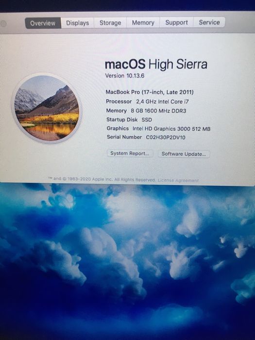 Macbook pro 17 late 2011