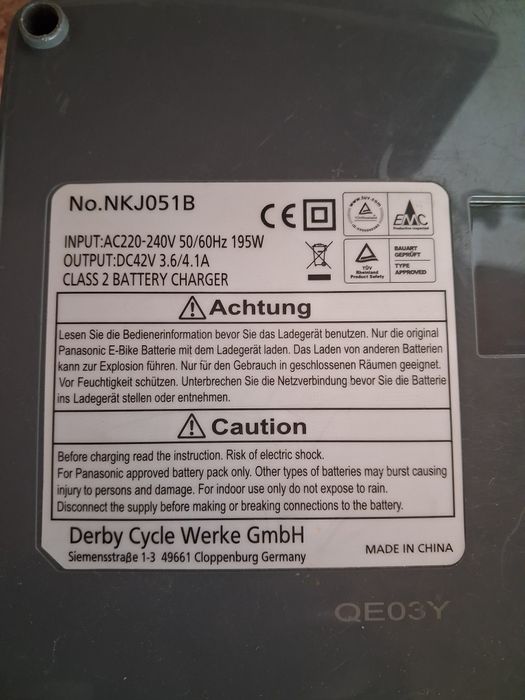 Incarcator NKJ051B. , 36v,4Ah bicicleta electrica  Flyer,Derby,Panasonic