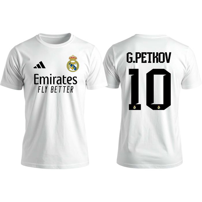 Real Madrid тениска с вашето ИМЕ и НОМЕР , подарък за мъж , за дете