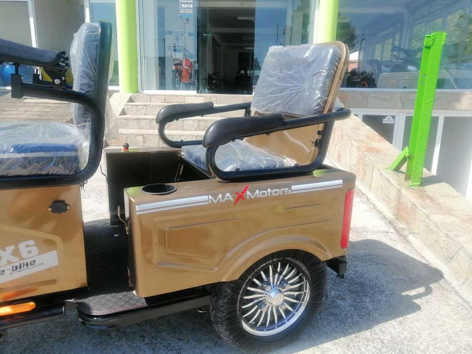 Електрическа Двуместна Триколка CARGO LUX 1500W - BROWN