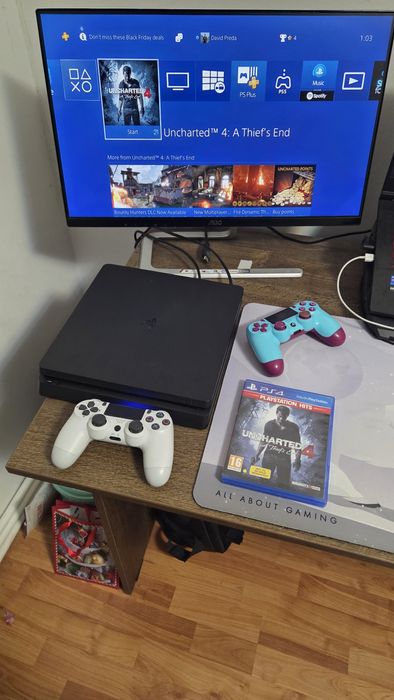 PlayStation 4 Slim 1Tb + 2 Controlere + Uncharted 4