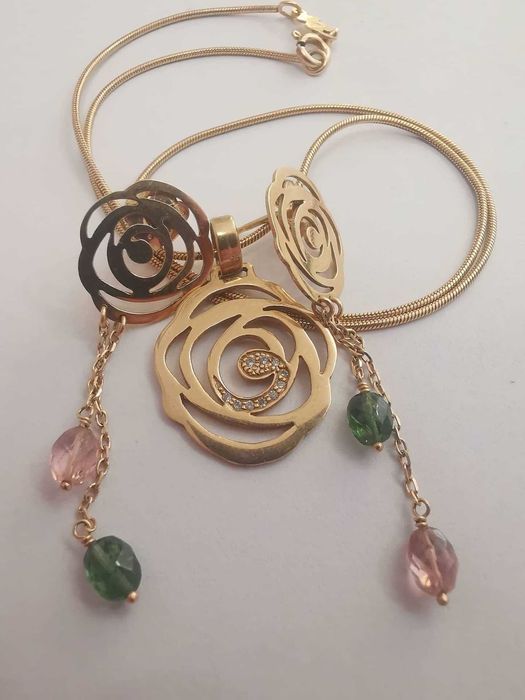 Продавам златен комплект/сет TOUS с диаманти