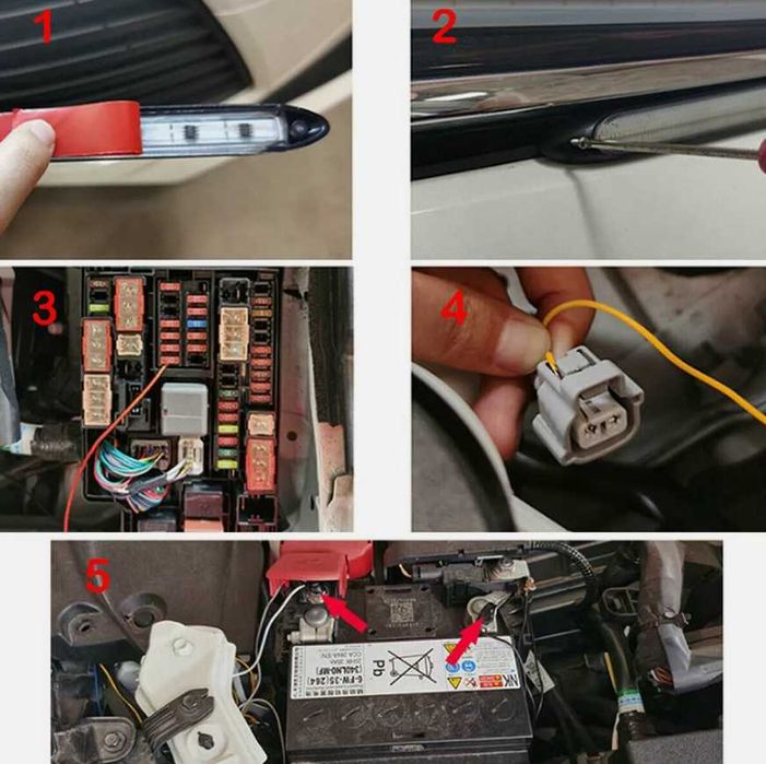 Дневни DRL LED гъвкави светлини с бягащ мигач 15.5см - 2 броя.