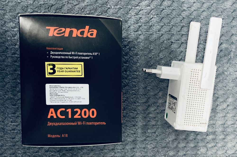 Усилитель wi-fi Tenda AC1200, Модель: A18