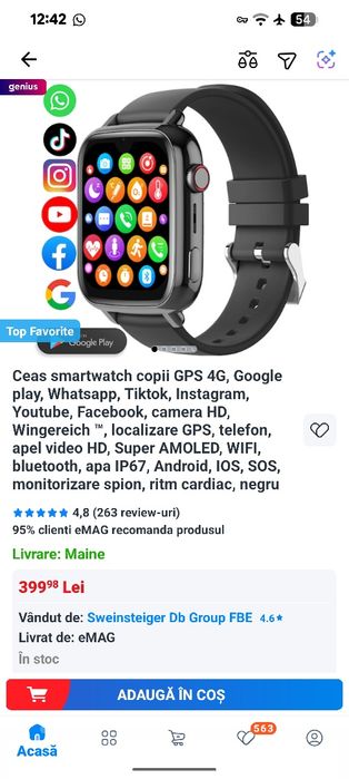 Smartwatch copii GPS 4g