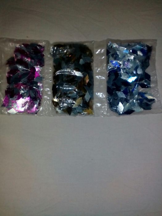 Украшение блестка-"РОМБ" пакет три цвета 100 тн. оптом, штучно- 150 тн
