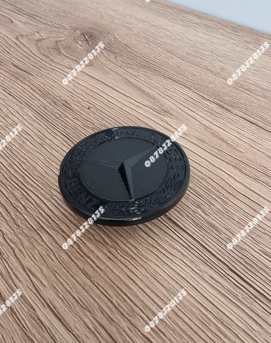 Емблема за Mercedes 57мм черен гланц тип тапа