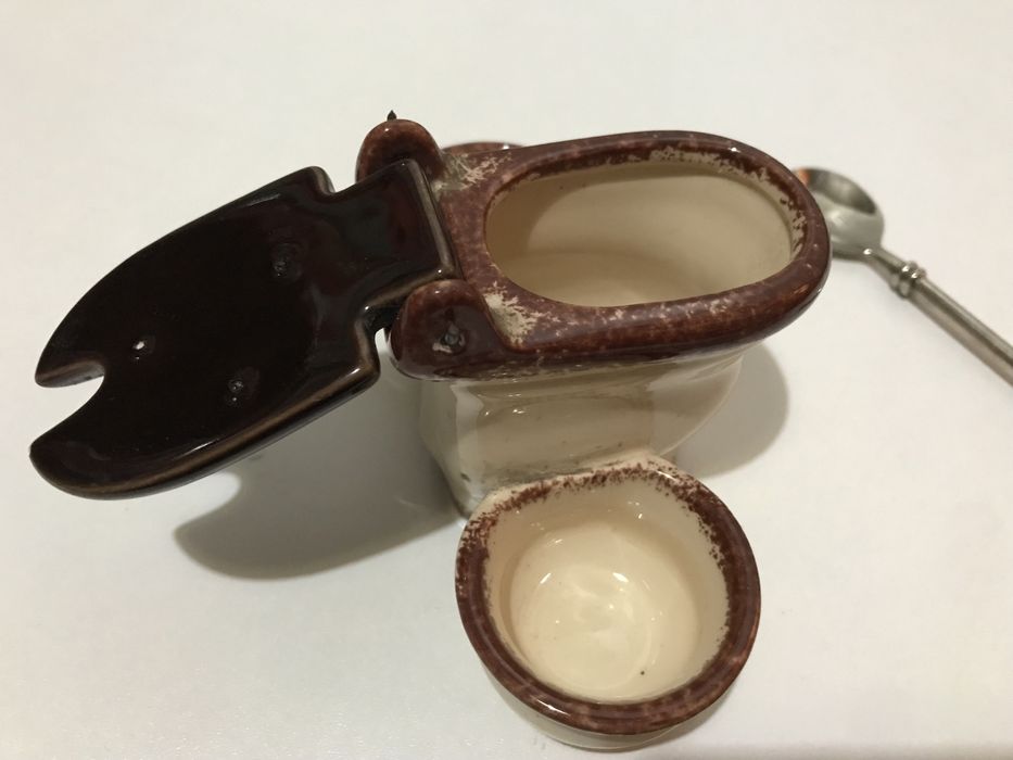 5бр винтидж поставки за яйца животни солница wc тоалетна чиния