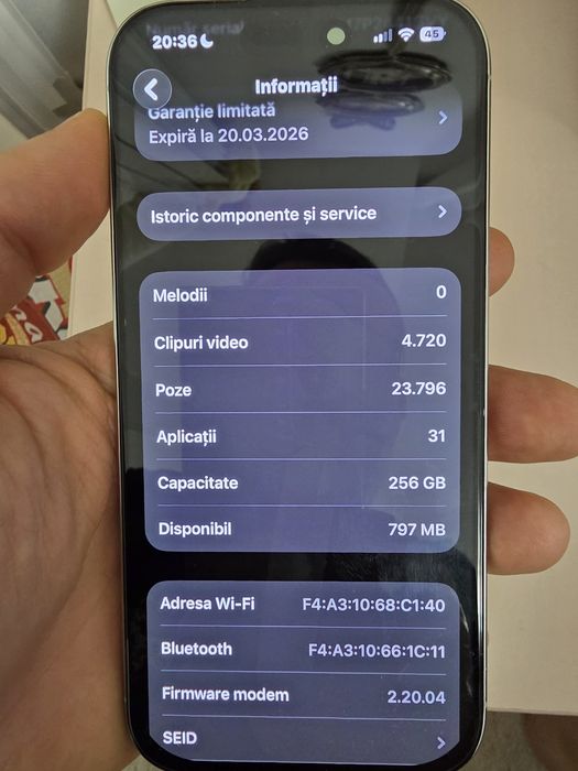 Iphone 16 PRO 256GB alb