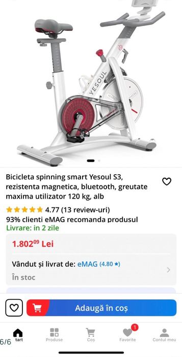 Bicicleta spinning smart Yesoul S3