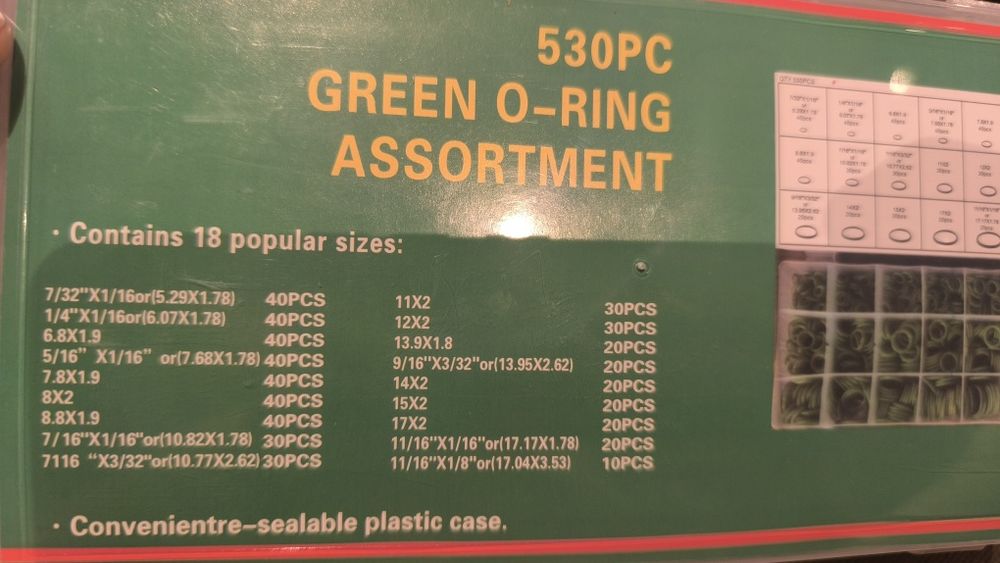530 броя О-ринг пръстени, уплътнения, гарнитури
