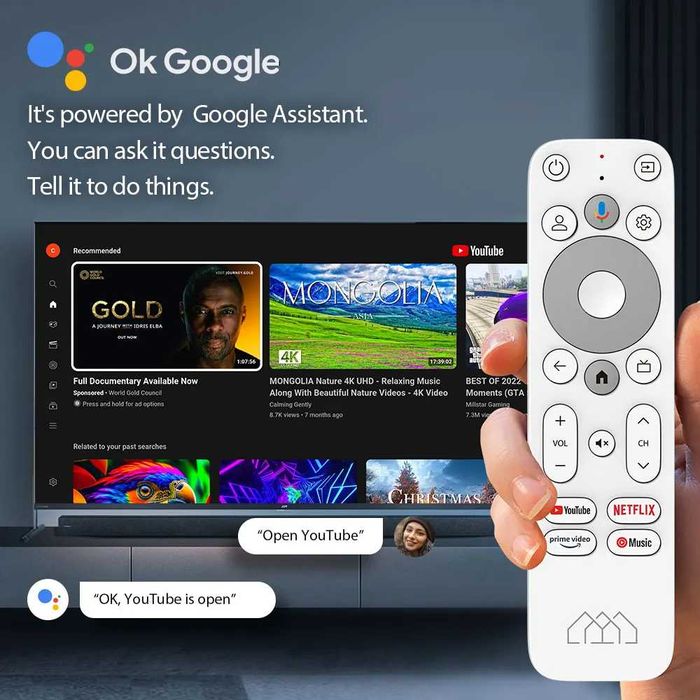 Homatics 4K Android 12 Smart TV Stick Google Certified 2+32Gb WiFi BT5