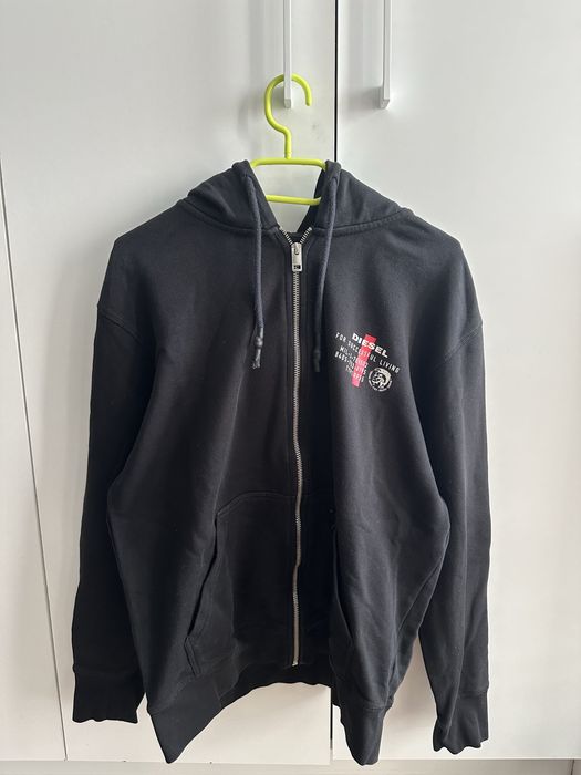 Мъжки черен суитчър със цип— Diesel