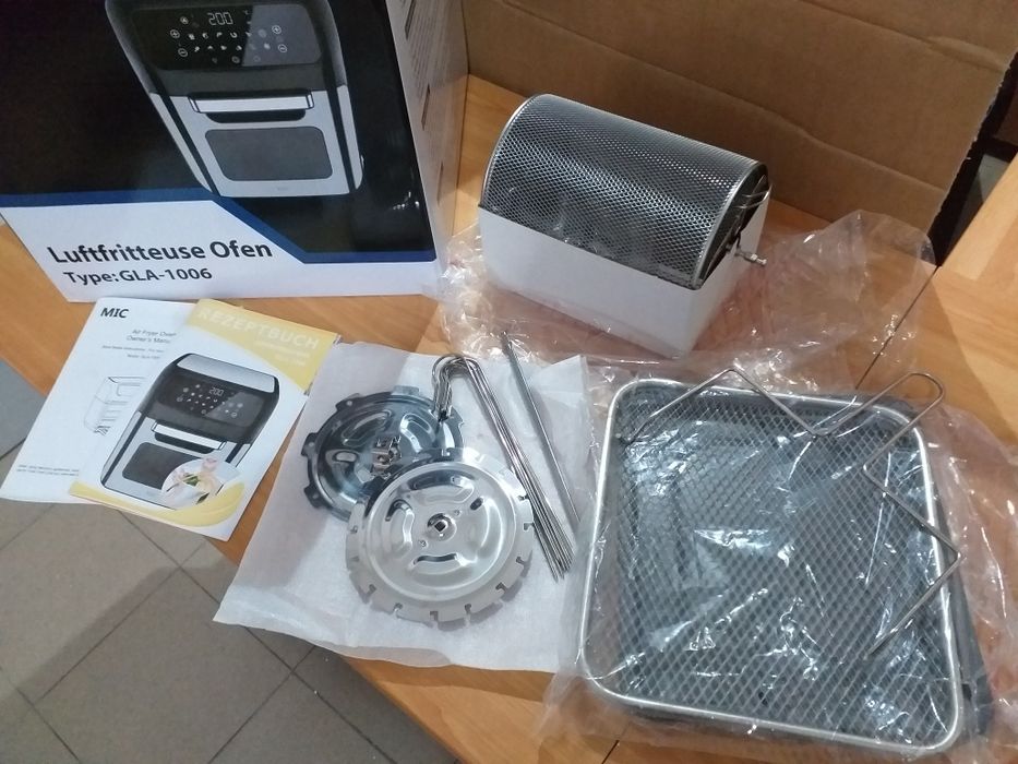 Cuptor MIC cu aer cald, 12 L XXL, cuptor din oțel inoxidabil 1800 W