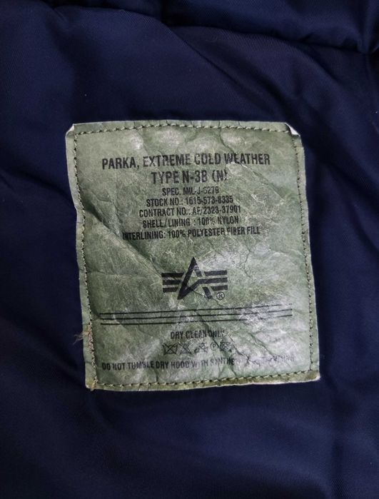 Парка Alpha Industries N-3B Replica Blue, размер S