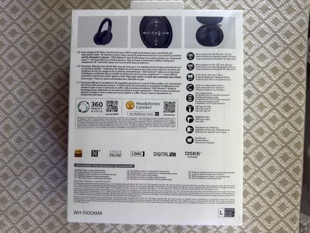 NOU - Casti Over the Ear Sony WH-1000XM4B, Wireless, Bluetooth, Noise cancelling, Microfon, Albastru Moonlit