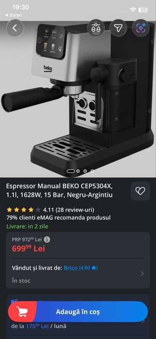 Espressor manual Beko
